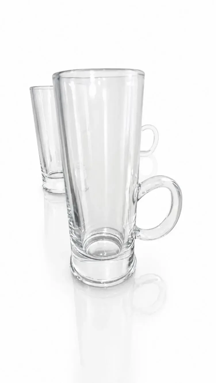 Set of 6 Arcoroc France Islande Handled Shot Glasses 1.9 oz Heavy Clear Glass...